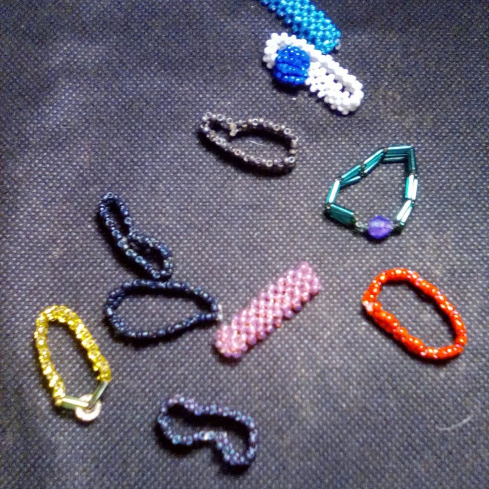 Hand Crafted Batch of asst' Beaded Rings